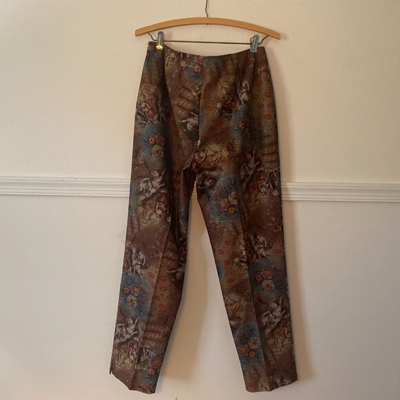 Eric Casual Pants - Vintage Eric Casual All Over Flower & Toile Women Print‎ Pants Size 8
